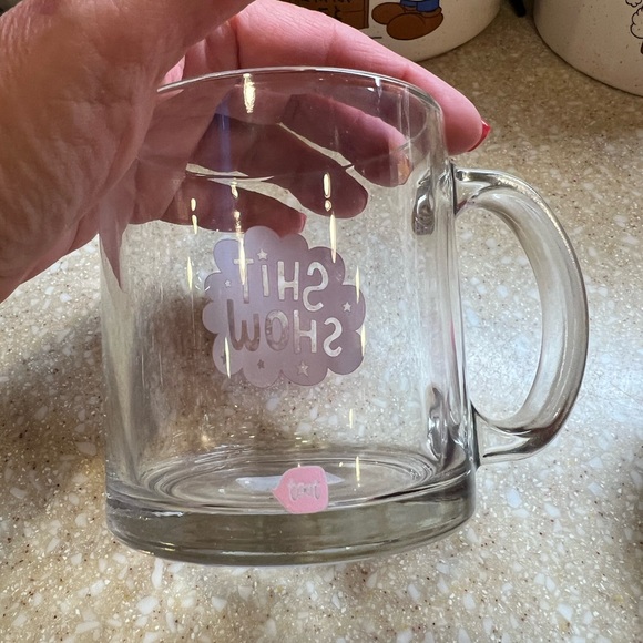 NEW Fave Cup Shit Show Mug Gift Set with Socks and Heart Pin Clear Pink Cup NEW - Picture 9 of 11